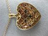 ESTATE 2.07CT DIAMOND & AAA PINK SAPPHIRE 18KT ROSE GOLD 3D HEART LOVE PENDANT