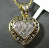 1.10CT WHITE & CHOCOLATE FANCY DIAMOND 14K YELLOW GOLD DOUBLE HEART LOVE PENDANT