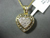1.10CT WHITE & CHOCOLATE FANCY DIAMOND 14K YELLOW GOLD DOUBLE HEART LOVE PENDANT