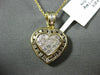 1.10CT WHITE & CHOCOLATE FANCY DIAMOND 14K YELLOW GOLD DOUBLE HEART LOVE PENDANT