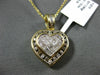 1.10CT WHITE & CHOCOLATE FANCY DIAMOND 14K YELLOW GOLD DOUBLE HEART LOVE PENDANT