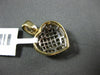 1.10CT WHITE & CHOCOLATE FANCY DIAMOND 14K YELLOW GOLD DOUBLE HEART LOVE PENDANT