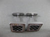 ESTATE WIDE .84CT DIAMOND & ONYX 14KT WHITE GOLD MOTHER OF PEARL CUFFLINKS 23845