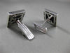 ESTATE WIDE .84CT DIAMOND & ONYX 14KT WHITE GOLD MOTHER OF PEARL CUFFLINKS 23845