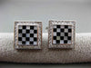 ESTATE WIDE .84CT DIAMOND & ONYX 14KT WHITE GOLD MOTHER OF PEARL CUFFLINKS 23845