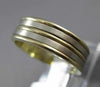 ESTATE WIDE 14KT WHITE & YELLOW GOLD MATTE DESIGN WEDDING BAND RING 6mm #23220
