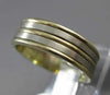 ESTATE WIDE 14KT WHITE & YELLOW GOLD MATTE DESIGN WEDDING BAND RING 6mm #23220