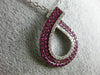 1.47CT DIAMOND & PINK SAPPHIRE 18K WHITE GOLD 3D SEMI INFINITY TEAR DROP PENDANT