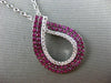 1.47CT DIAMOND & PINK SAPPHIRE 18K WHITE GOLD 3D SEMI INFINITY TEAR DROP PENDANT