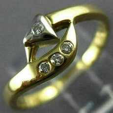 ESTATE .08CT DIAMOND 18KT WHITE YELLOW GOLD ETOILE FRIENDSHIP PROMISE RING 23961