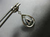 ESTATE 1.50CT DIAMOND & AAA SAPPHIRE 14KT WHITE GOLD TEAR DROP HANGING EARRINGS