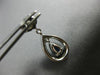 ESTATE 1.50CT DIAMOND & AAA SAPPHIRE 14KT WHITE GOLD TEAR DROP HANGING EARRINGS