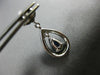 ESTATE 1.50CT DIAMOND & AAA SAPPHIRE 14KT WHITE GOLD TEAR DROP HANGING EARRINGS