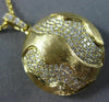 LARGE .52CT DIAMOND 18KT YELLOW GOLD 3D CIRCULAR PAVE MATTE GLOBE WAVE PENDANT