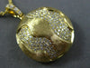 LARGE .52CT DIAMOND 18KT YELLOW GOLD 3D CIRCULAR PAVE MATTE GLOBE WAVE PENDANT