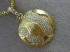 LARGE .52CT DIAMOND 18KT YELLOW GOLD 3D CIRCULAR PAVE MATTE GLOBE WAVE PENDANT