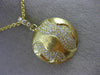 LARGE .52CT DIAMOND 18KT YELLOW GOLD 3D CIRCULAR PAVE MATTE GLOBE WAVE PENDANT