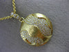 LARGE .52CT DIAMOND 18KT YELLOW GOLD 3D CIRCULAR PAVE MATTE GLOBE WAVE PENDANT
