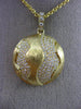 LARGE .52CT DIAMOND 18KT YELLOW GOLD 3D CIRCULAR PAVE MATTE GLOBE WAVE PENDANT
