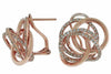 ESTATE 1.50CT DIAMOND 14KT ROSE GOLD 3D MULTI ROW LOVE KNOT CLIP ON EARRINGS