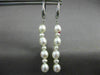 ESTATE LONG SOUTH SEA PEARL 14K WHITE GOLD 3D LEVER BACK HANGING EARRINGS #26311