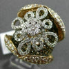 ESTATE LARGE 3.64CT FANCY YELLOW & WHITE DIAMOND 18KT WHITE & ROSE GOLD 3D RING