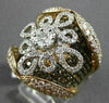 ESTATE LARGE 3.64CT FANCY YELLOW & WHITE DIAMOND 18KT WHITE & ROSE GOLD 3D RING