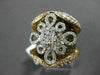 ESTATE LARGE 3.64CT FANCY YELLOW & WHITE DIAMOND 18KT WHITE & ROSE GOLD 3D RING