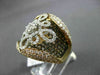 ESTATE LARGE 3.64CT FANCY YELLOW & WHITE DIAMOND 18KT WHITE & ROSE GOLD 3D RING
