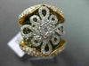 ESTATE LARGE 3.64CT FANCY YELLOW & WHITE DIAMOND 18KT WHITE & ROSE GOLD 3D RING