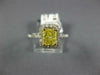 GIA LARGE 1.42CT WHITE & FANCY YELLOW DIAMOND 14KT GOLD CUSHION ENGAGEMENT RING