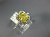 GIA LARGE 1.42CT WHITE & FANCY YELLOW DIAMOND 14KT GOLD CUSHION ENGAGEMENT RING