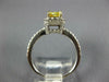 GIA LARGE 1.42CT WHITE & FANCY YELLOW DIAMOND 14KT GOLD CUSHION ENGAGEMENT RING