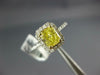 GIA LARGE 1.42CT WHITE & FANCY YELLOW DIAMOND 14KT GOLD CUSHION ENGAGEMENT RING