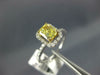GIA LARGE 1.42CT WHITE & FANCY YELLOW DIAMOND 14KT GOLD CUSHION ENGAGEMENT RING