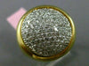 ESTATE EXTRA LARGE 1.11CT DIAMOND 14KT WHITE YELLOW GOLD CLUSTER ROUND DOME RING