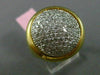 ESTATE EXTRA LARGE 1.11CT DIAMOND 14KT WHITE YELLOW GOLD CLUSTER ROUND DOME RING