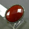 ESTATE LARGE 9.44CT DIAMOND & EXTRA FACET RED AGATE 14K ROSE GOLD HALO FUN RING