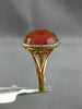 ESTATE LARGE 9.44CT DIAMOND & EXTRA FACET RED AGATE 14K ROSE GOLD HALO FUN RING