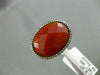 ESTATE LARGE 9.44CT DIAMOND & EXTRA FACET RED AGATE 14K ROSE GOLD HALO FUN RING