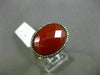ESTATE LARGE 9.44CT DIAMOND & EXTRA FACET RED AGATE 14K ROSE GOLD HALO FUN RING