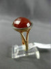 ESTATE LARGE 9.44CT DIAMOND & EXTRA FACET RED AGATE 14K ROSE GOLD HALO FUN RING