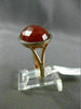 ESTATE LARGE 9.44CT DIAMOND & EXTRA FACET RED AGATE 14K ROSE GOLD HALO FUN RING
