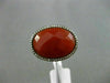 ESTATE LARGE 9.44CT DIAMOND & EXTRA FACET RED AGATE 14K ROSE GOLD HALO FUN RING