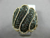 ESTATE LARGE 1.59CT DIAMOND & AAA ORANGE SAPPHIRE 18K 2 TONE GOLD 3D WAVE RING