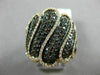 ESTATE LARGE 1.59CT DIAMOND & AAA ORANGE SAPPHIRE 18K 2 TONE GOLD 3D WAVE RING