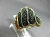 ESTATE LARGE 1.59CT DIAMOND & AAA ORANGE SAPPHIRE 18K 2 TONE GOLD 3D WAVE RING