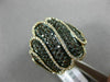 ESTATE LARGE 1.59CT DIAMOND & AAA ORANGE SAPPHIRE 18K 2 TONE GOLD 3D WAVE RING