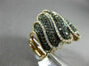 ESTATE LARGE 1.59CT DIAMOND & AAA ORANGE SAPPHIRE 18K 2 TONE GOLD 3D WAVE RING