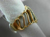 ESTATE LARGE 1.59CT DIAMOND & AAA ORANGE SAPPHIRE 18K 2 TONE GOLD 3D WAVE RING